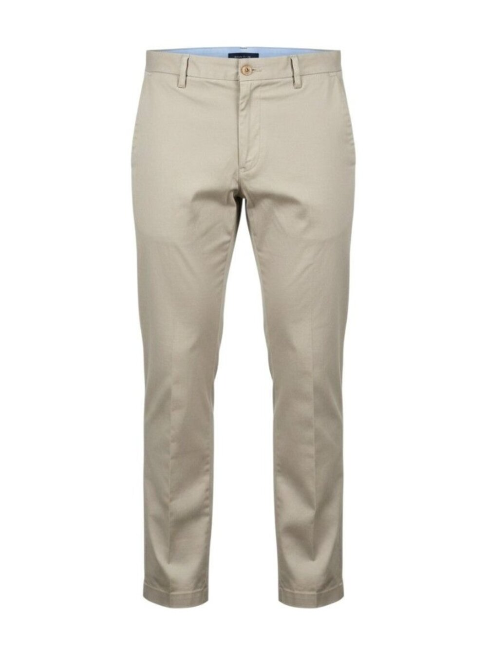 Roundtree & Yorke Mens Beige Flat-Front Stretch Chino Pants Size 38x29